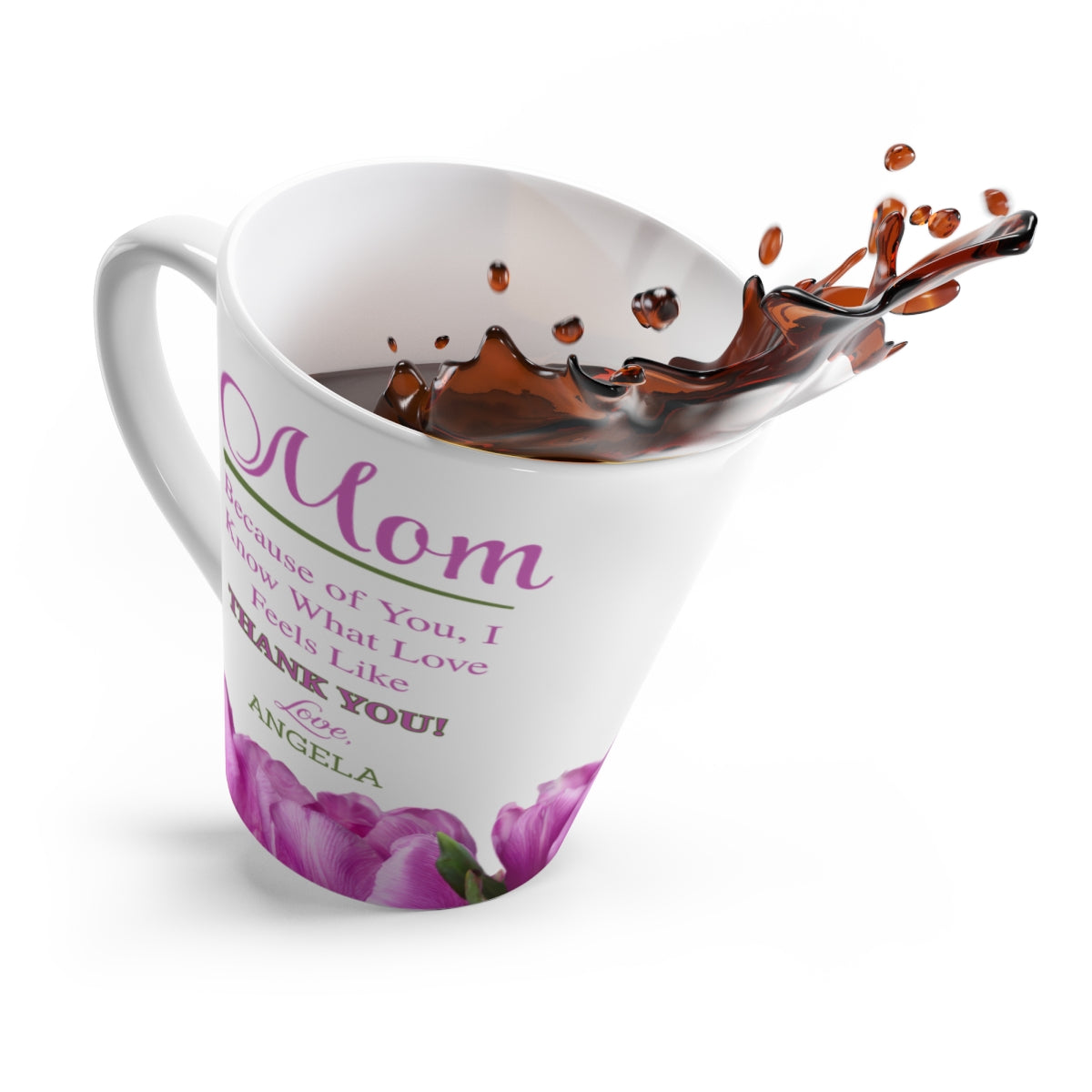 Mom Latte Mug (Tulips) - PERSONALIZED