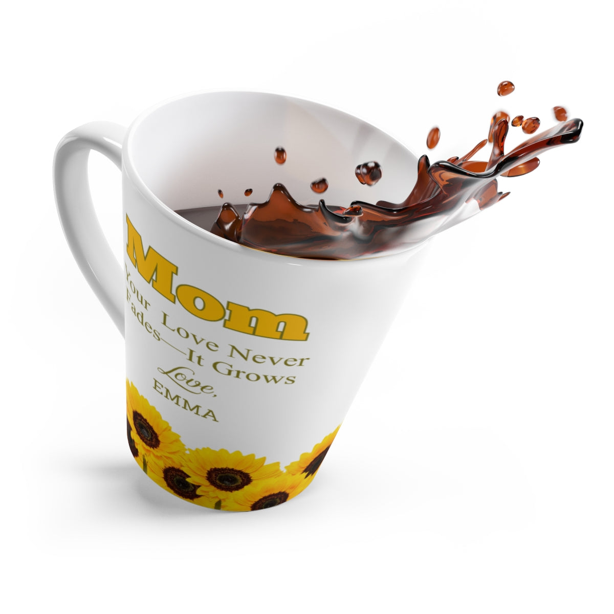 Mom Latte Mug (Sunflowers) - PERSONALIZED