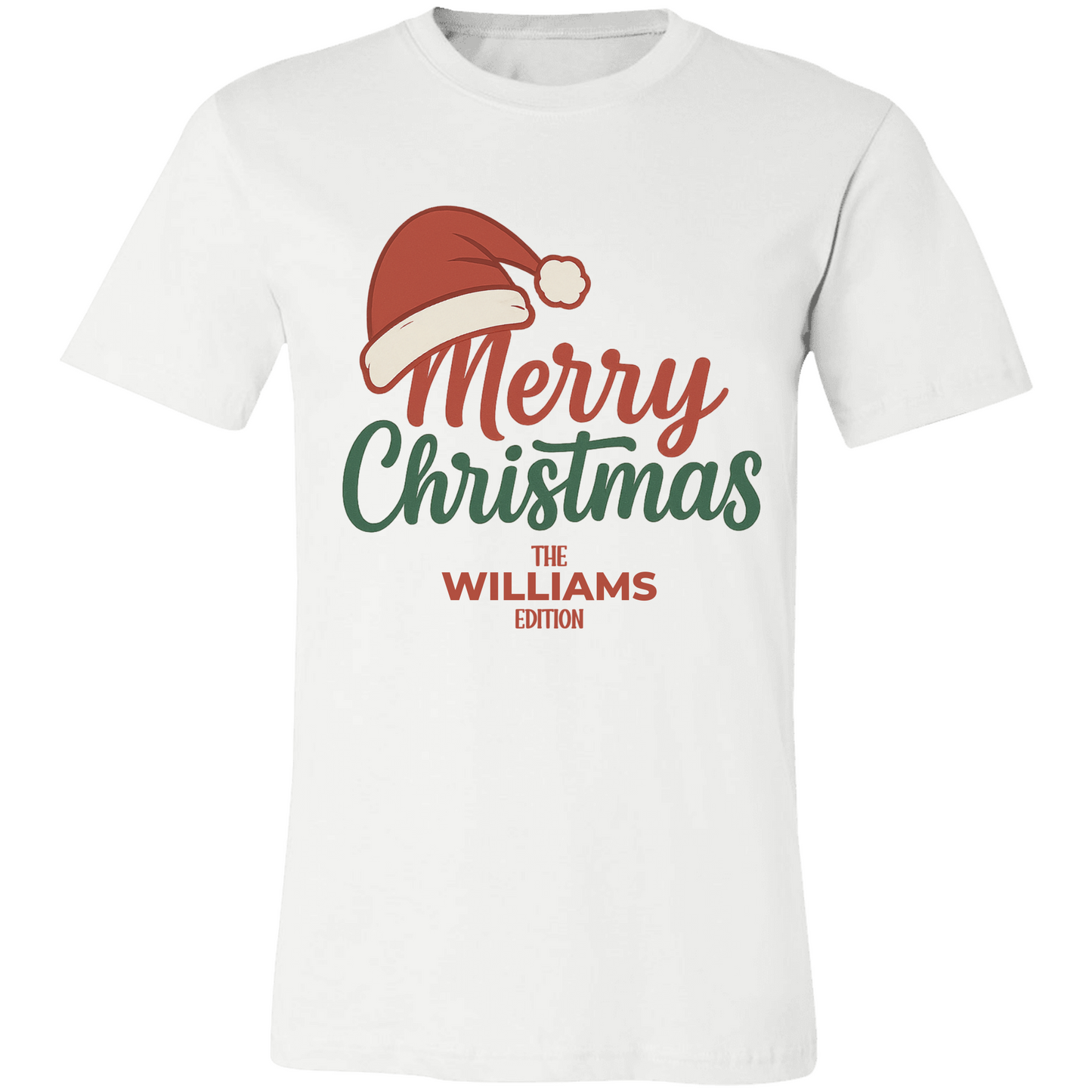 Merry Christmas Tee (Hat over 'M') with PERSONALIZATION