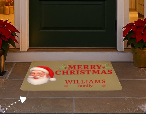 Santa (White) Personalized Stylish Doormat