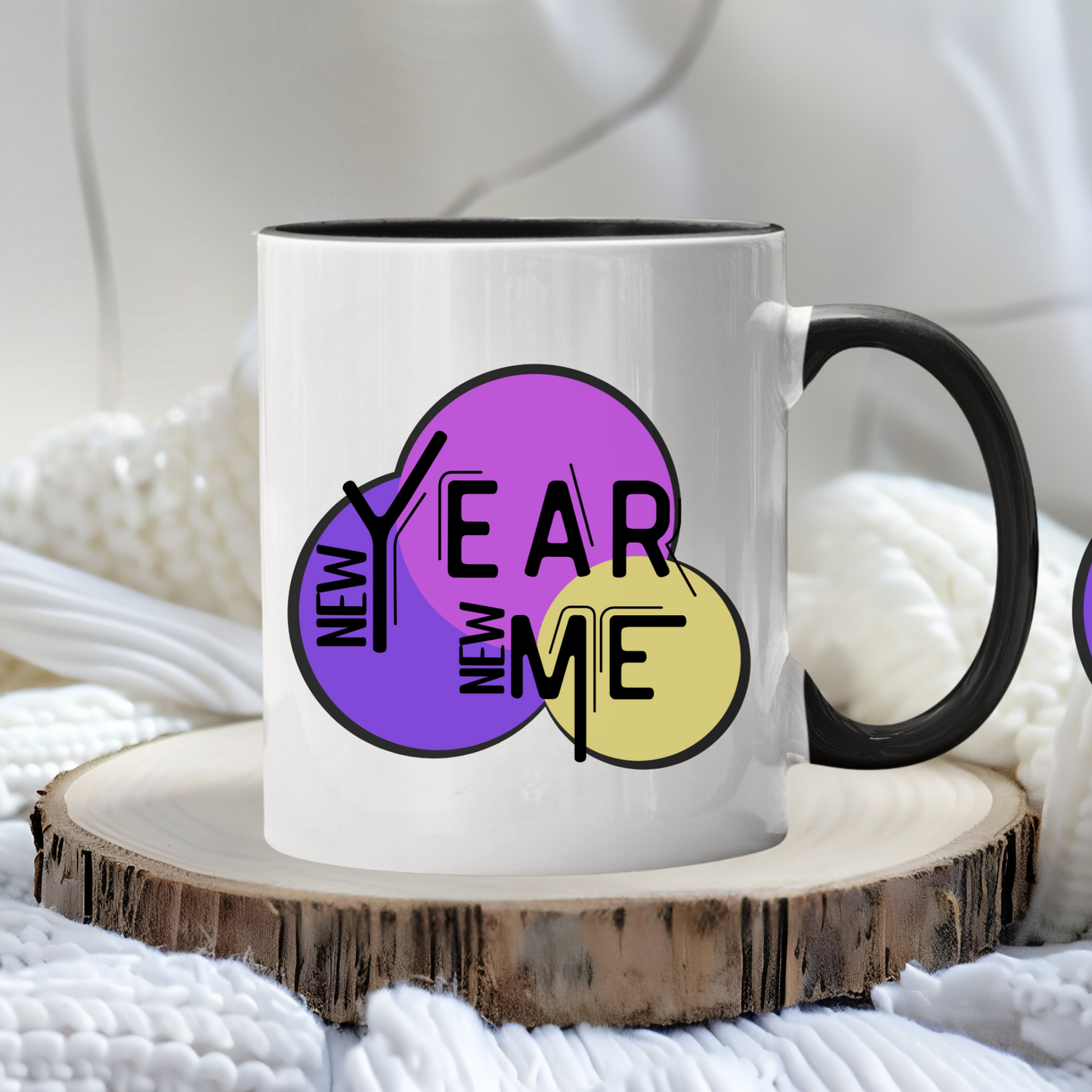 New Year New Me -- Black Accent Mug