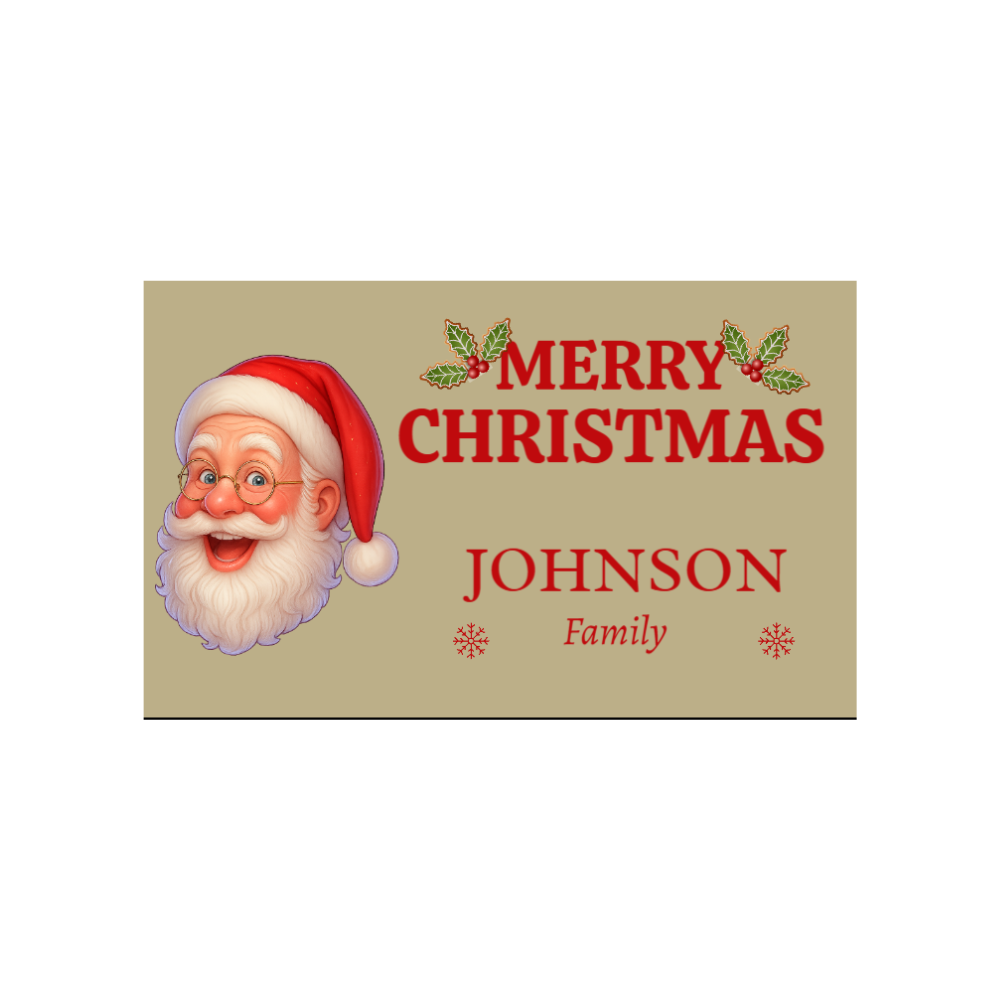 Santa (White) Personalized Stylish Doormat