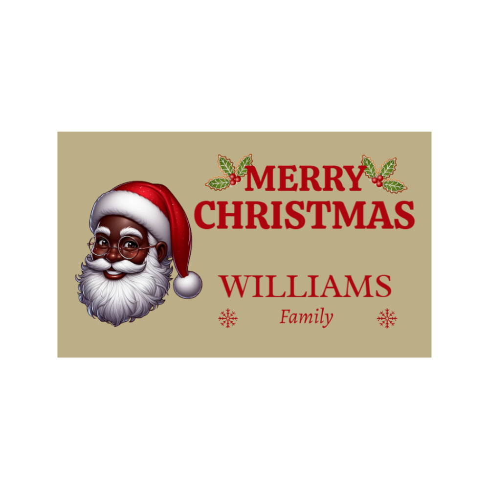 Santa (Black) Personalized Stylish Doormat