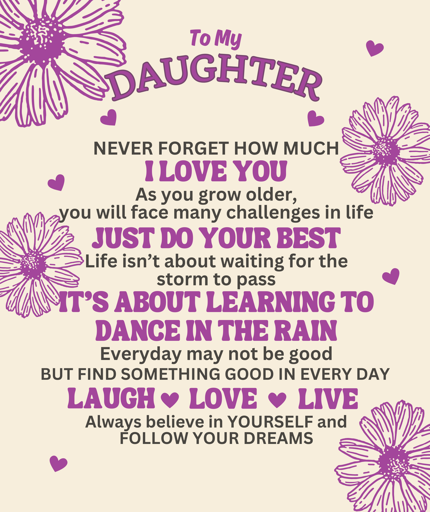 To My Daughter, Never Forget How Much I Love You with Flowers - Personalized Blanket