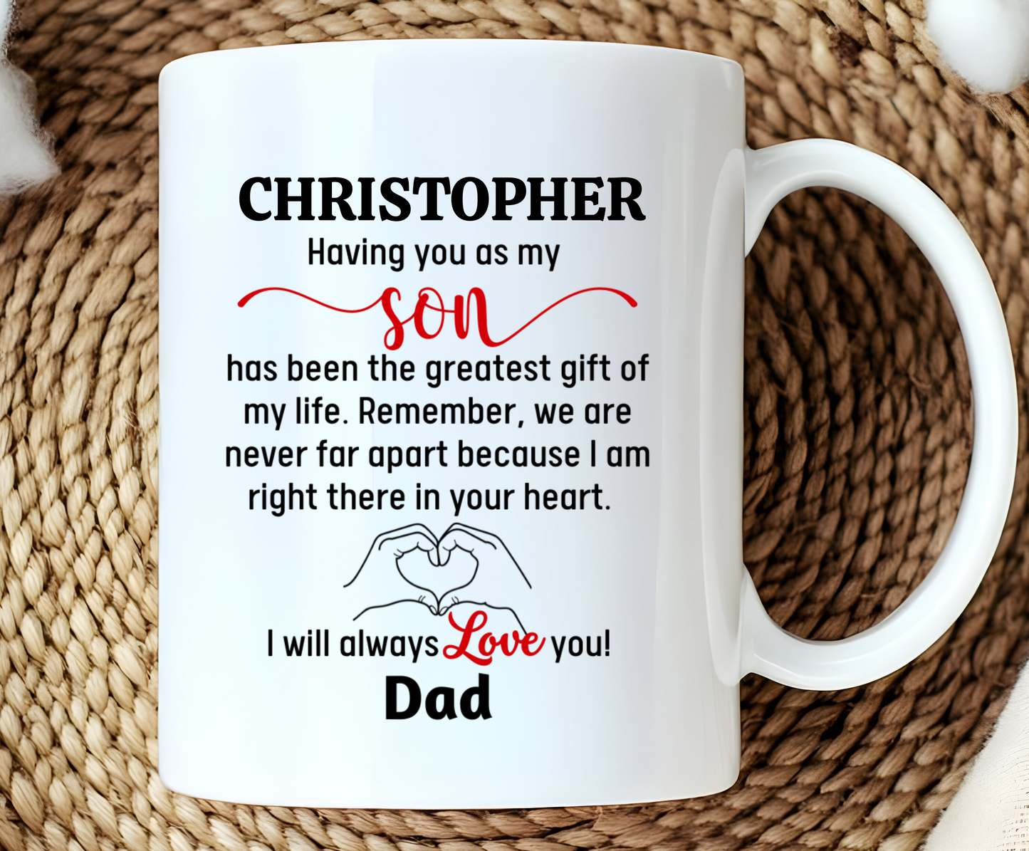 Greatest Gift Son Mug -- PERSONALIZED