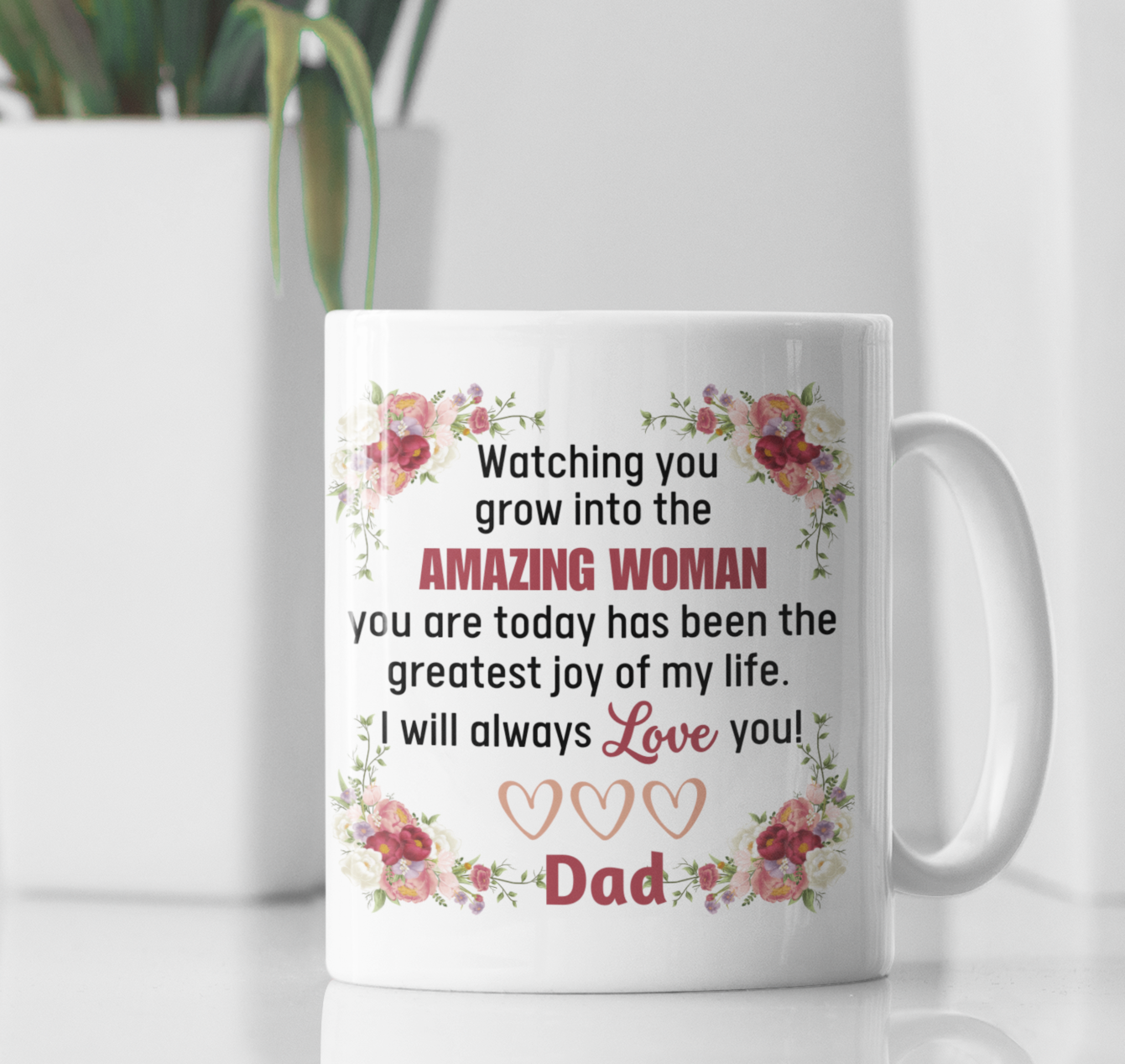 Amazing Daughter Floral Mug