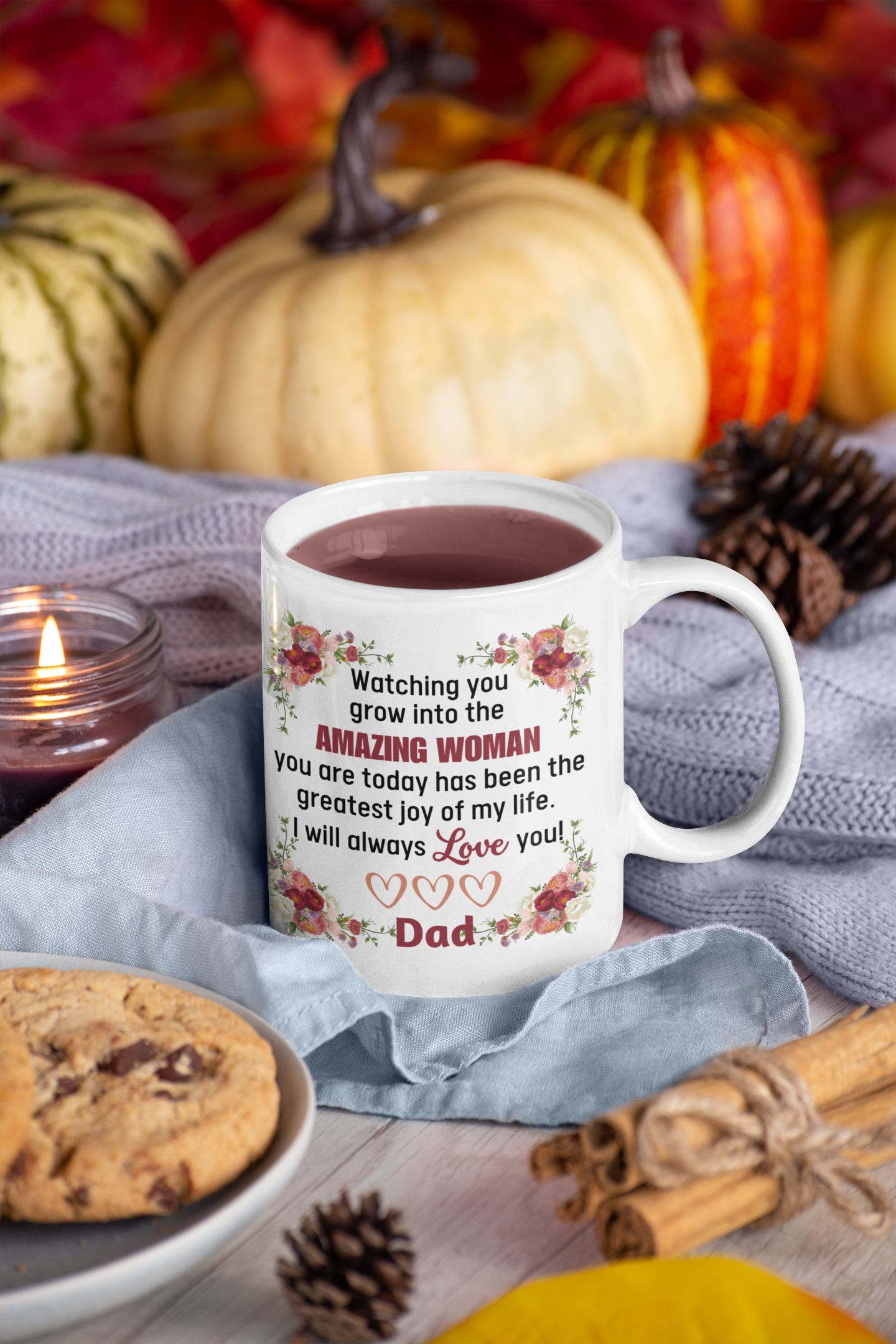 Amazing Daughter Floral Mug