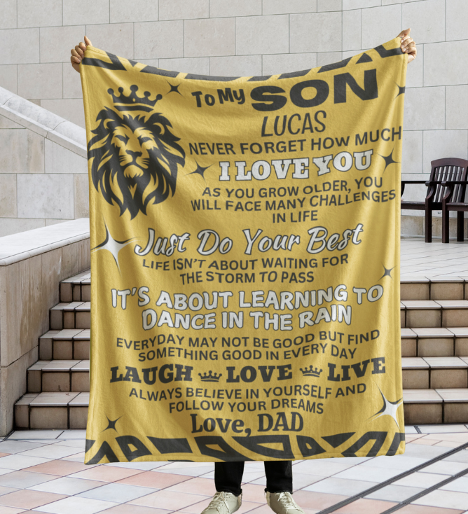 To My Son, Never Forget How Much I Love You - Personalized Blanket