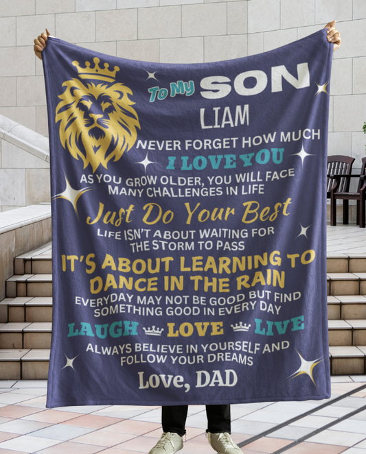 To My Son, Never Forget How Much I Love You - Personalized Blanket