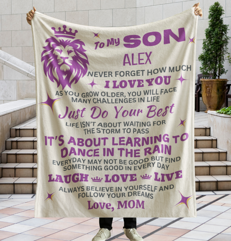 To My Son, Never Forget How Much I Love You - Personalized Blanket