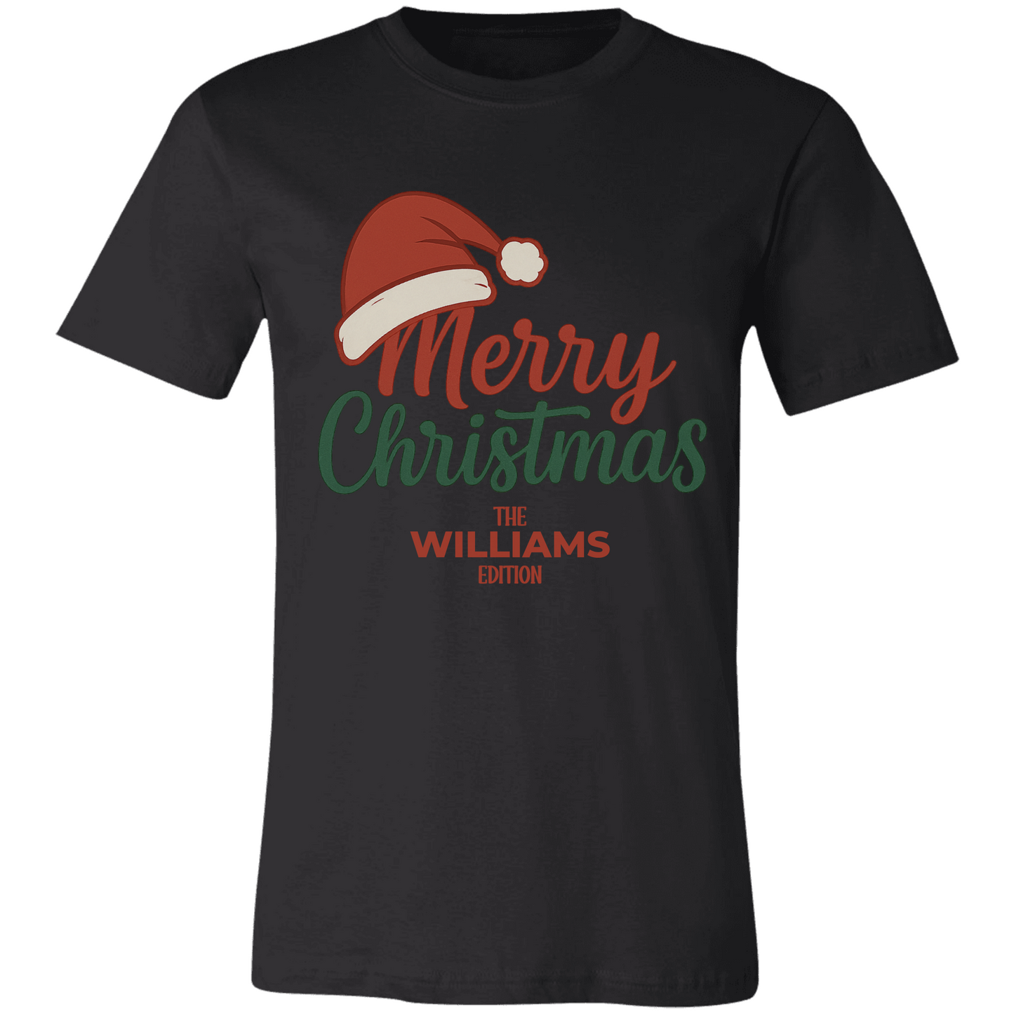 Merry Christmas Tee (Hat over 'M') with PERSONALIZATION