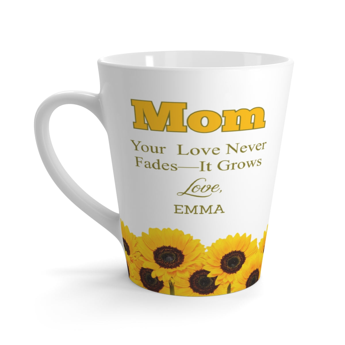 Mom Latte Mug (Sunflowers) - PERSONALIZED