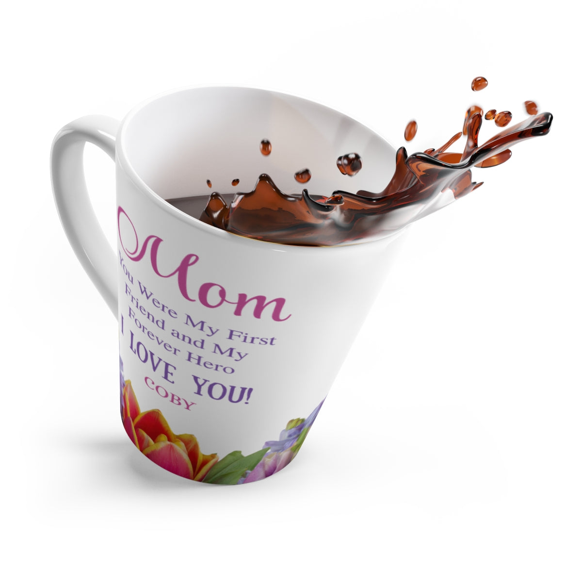 Mom Latte Mug (Mixed Flowers) - PERSONALIZED
