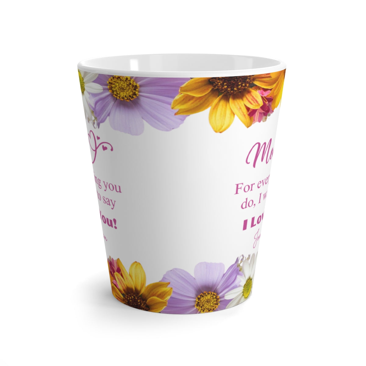 Mom Latte Mug (Daisies) - PERSONALIZED